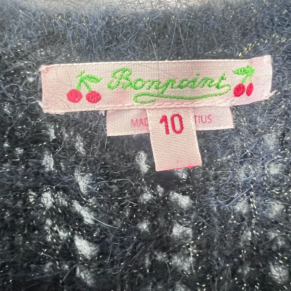 Bonpoint Girls Sweater Tank‎ Vest Alpaca Merino Wool Navy Blue Size 10